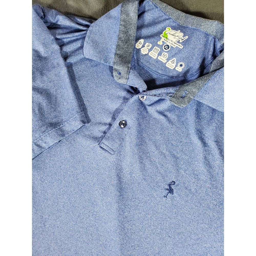 TailorByrd Mens XL Blue Poly/Spandex Polo Shirt